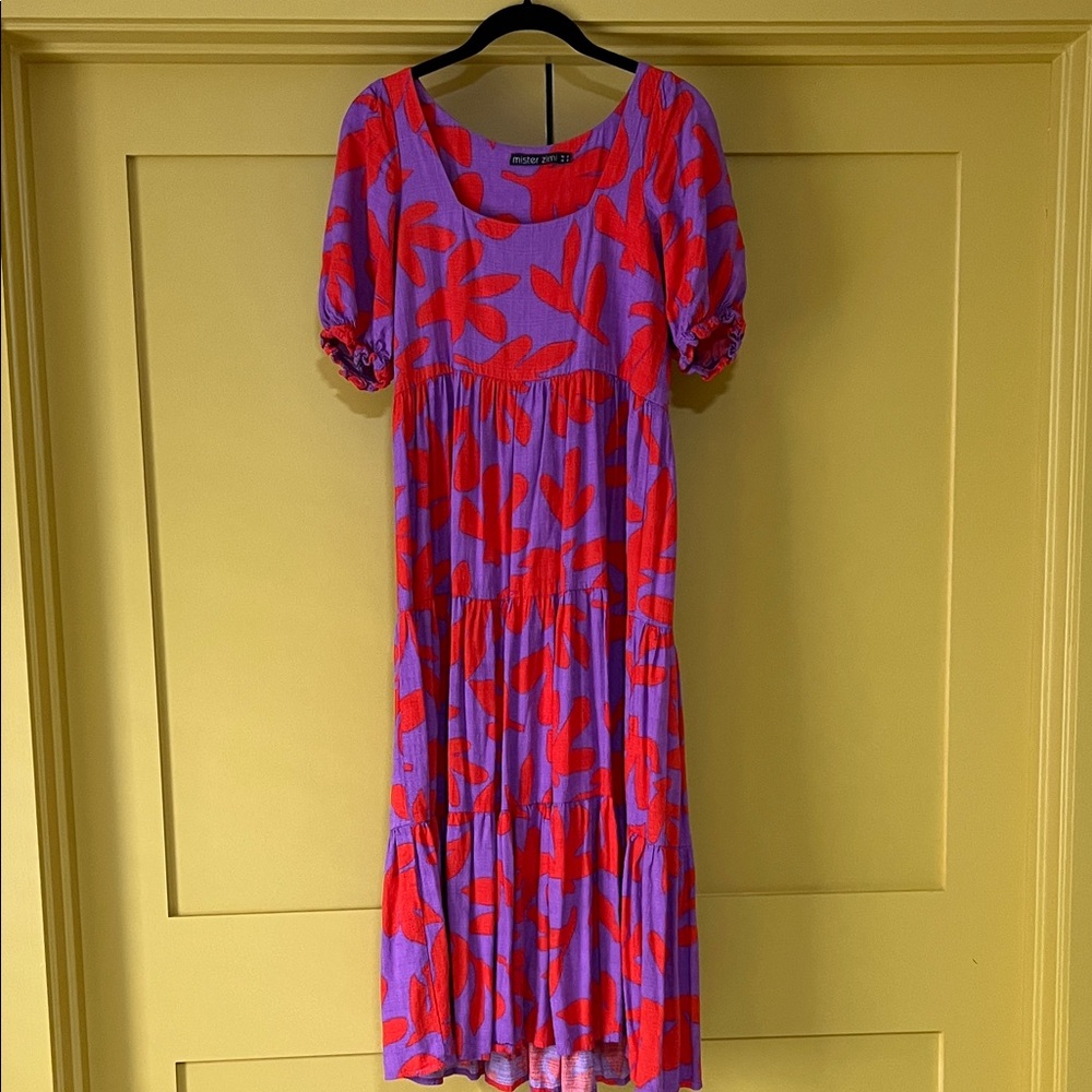 Vibrant Red and Purple Women's Dress